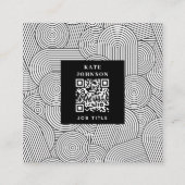 Mid Century Modern Geometric Arch Black White Quadratische Visitenkarte (Vorderseite)