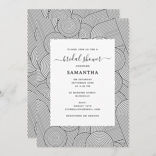 Mid Century Modern Geometric Arch Bridal Shower Einladung (Vorne/Hinten)