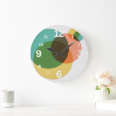 Mid-Century Modern Geometric Circles Retro Abstrac Große Wanduhr (Zuhause)