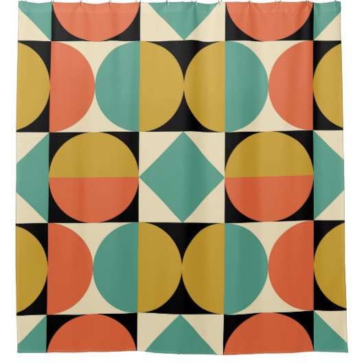 Mid Century Modern Geometric Design Duschvorhang (Vorderseite)