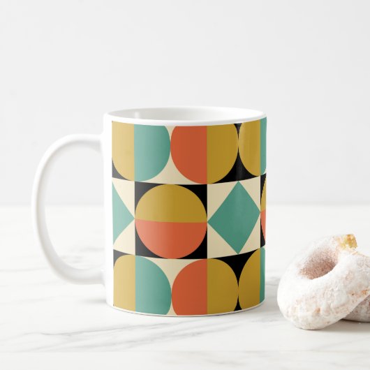 Mid Century Modern Geometric Design Kaffeetasse (Mit Donut)