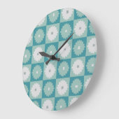 Mid Century Modern Geometric Flowers Wall Clock Große Wanduhr (Winkel)