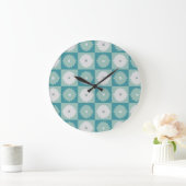 Mid Century Modern Geometric Flowers Wall Clock Große Wanduhr (Zuhause)