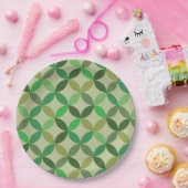 Mid century Modern Geometric Green Circles Pattern Pappteller (Party)