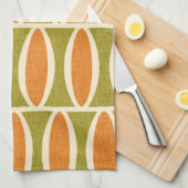 Mid Century Modern Geometric Oval Pattern Geschirrtuch (Viertel Falte)