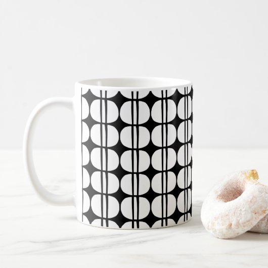 Mid Century Modern Geometric Pattern Kaffeetasse (Mit Donut)