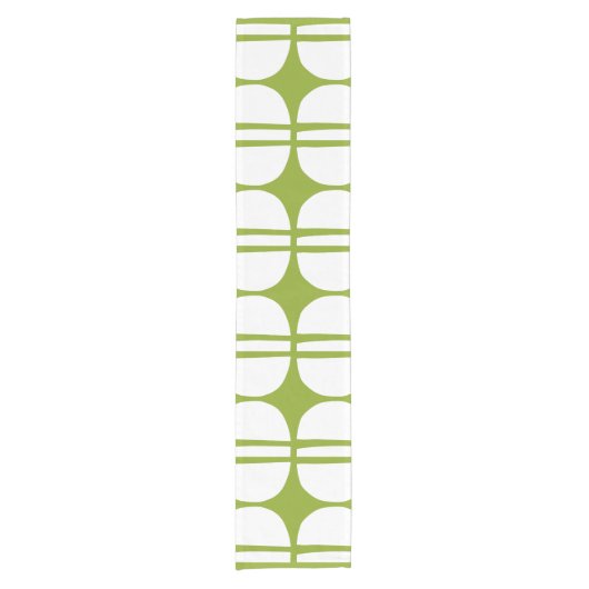 Mid Century Modern Geometric Pattern Kurzer Tischläufer (Vorderseite)