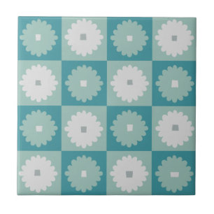 Mid Century Modern Geometrische Blumen Keramikflie Fliese
