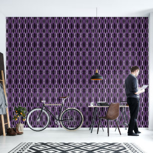 Mid Century Modern gewellte Ogee Retro Geometrie Tapete