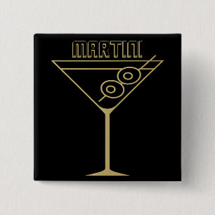 Mid Century Modern Gold 2 Olive Martini auf Deutsc Button