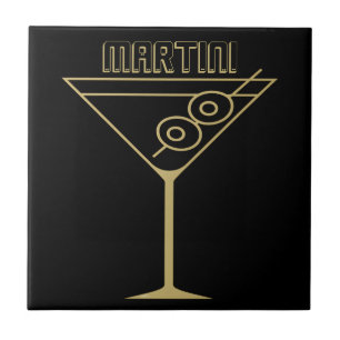 Mid Century Modern Gold 2 Olive Martini auf Deutsc Fliese