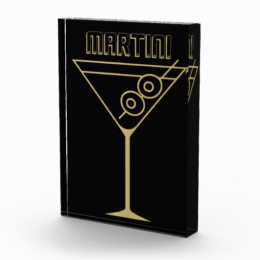 Mid Century Modern Gold 2 Olive Martini Fotoblock (Rechts)