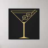 Mid Century Modern Gold 2 Olive Martini Leinwanddruck (Vorderseite)