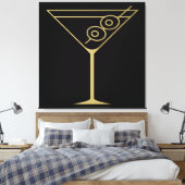 Mid Century Modern Gold 2 Olive Martini Leinwanddruck (Insitu (Schlafzimmer))