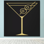 Mid Century Modern Gold 2 Olive Martini Leinwanddruck (Insitu (Holzboden))