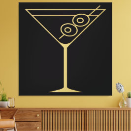 Mid Century Modern Gold 2 Olive Martini Leinwanddruck