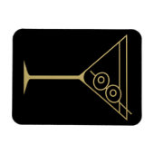 Mid Century Modern Gold 2 Olive Martini Magnet (Horizontal)