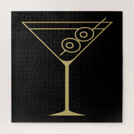 Mid Century Modern Gold 2 Olive Martini Puzzle