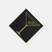 Mid Century Modern Gold 2 Olive Martini Serviette (Ecke)