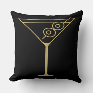 Mid Century Modern Gold 2 Oliven Martini Kissen