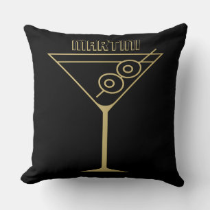Mid Century Modern Gold 2 Oliven Martini Kissen