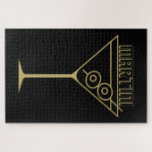 Mid Century Modern Gold 2 Oliven-Martini Puzzle (Horizontal)