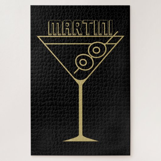 Mid Century Modern Gold 2 Oliven-Martini Puzzle (Vertikal)