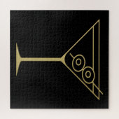 Mid Century Modern Gold 2 Oliven Martini Puzzle (Horizontal)