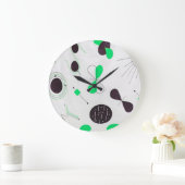 Mid Century Modern Green Physics  Große Wanduhr (Zuhause)
