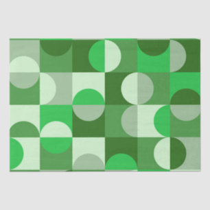 Mid Century Modern Halbkreise Grün Grau Seidenpapier