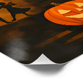Mid Century Modern Halloween Martini-Party Poster (Ecke)