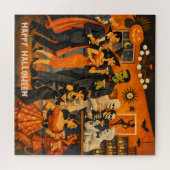 Mid Century Modern Halloween Martini-Party Puzzle (Horizontal)
