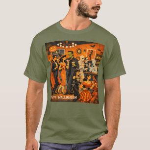 Mid Century Modern Halloween Martini-Party T-Shirt