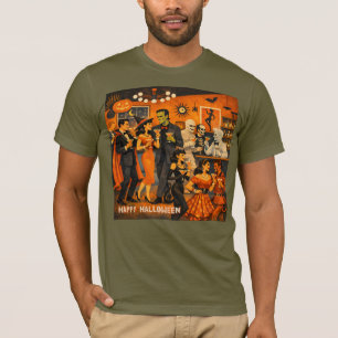 Mid Century Modern Halloween Martini-Party T-Shirt