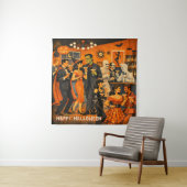 Mid Century Modern Halloween Martini-Party Wandteppich (Beispiel)