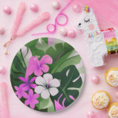 Mid-Century Modern Hawaiian Hibiscus and Plumeria Pappteller (Party)