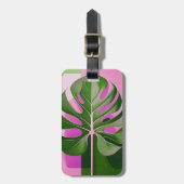 Mid-Century Modern Hawaiian Monstera Leaf Gepäckanhänger (Vorderseite vertikal)