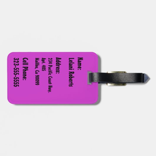 Mid-Century Modern Hawaiian Monstera Leaf Gepäckanhänger (Rückseite horizontal)