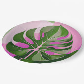 Mid-Century Modern Hawaiian Monstera Leaf Pappteller (Schrägansicht)