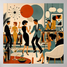 Mid Century Modern Hip Martini Tanzparty
