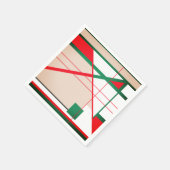MId Century Modern in Red Green auf White Beige Serviette (Ecke)