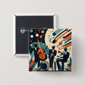 Mid Century Modern Jazz Age Trio Button (Vorne & Hinten)