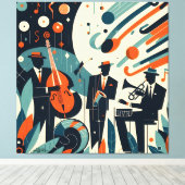 Mid Century Modern Jazz Age Trio Leinwanddruck (Insitu (Holzboden))