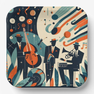 Mid Century Modern Jazz Age Trio Pappteller