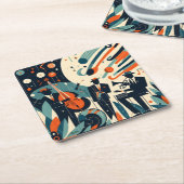 Mid Century Modern Jazz Age Trio Rechteckiger Pappuntersetzer (angewinkelt)