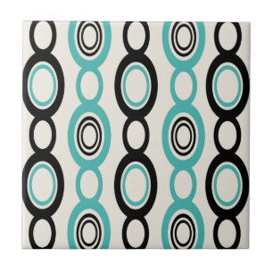 Mid Century Modern Kettenverbindungen Schwarz Türk Fliese