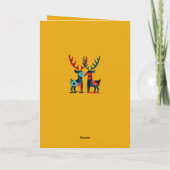 Mid-Century Modern Kitschy Christmas Reindeer  Karte (Rückseite)