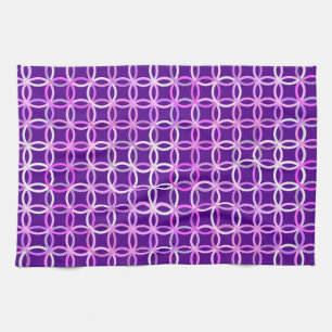 Mid-Century Modern Kreise, Amethyst und Orchidee Handtuch