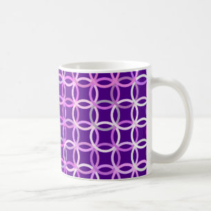 Mid-Century Modern Kreise, Amethyst und Orchidee Kaffeetasse