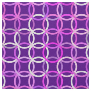 Mid-Century Modern Kreise, Amethyst und Orchidee Stoff